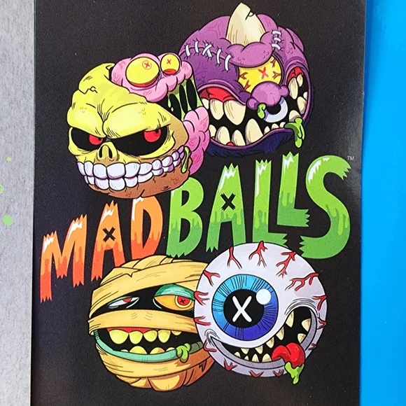 Set of 12 Mad Balls Vending Machine Stickers, Complete Set - Picture 4 of 6